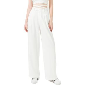 Vien Tran High Waisted Petite Wide Leg 70s Work Pants Palazzo for Office Casual Business Women