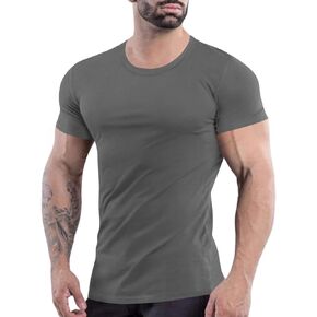 Men's Muscle T Shirts Fashion Short Sleeve Tee Shirts Top Athletic Workout Gym Shirt in Saudi Arabia