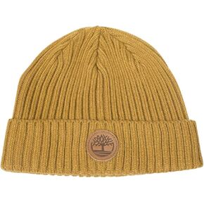 Timberland Men's Ribbed Watch Cap W/Leather Logo Patch in Saudi Arabia