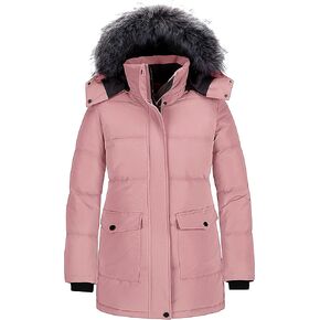 CHIN·MOON Women's Winter Coat Thickened Warm Parka Long Puffer Jacket
