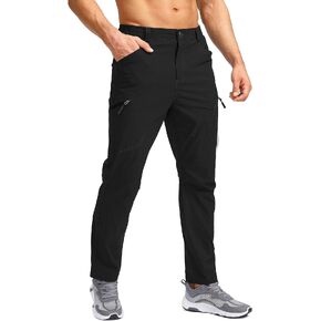 Pudolla Men's Hiking Pants Waterproof Travel Cargo Pants with 7 Pockets Stretch for Golf Fishing Climbing