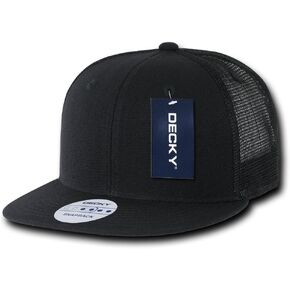 DECKY 6 Panel Flat Bill Trucker Cap