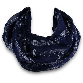 KNITPOPSHOP Music Note Infinity Loop Scarf for Women in the Summer
