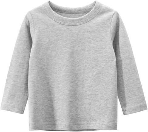 ILAVSUN Girl Boy Long Sleeve T-Shirts - 3 Pieces Unisex Casual Solid Tee Shirt Crew Neck Cotton Tshirt Top in Kuwait