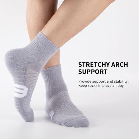 جوارب رياضية للكاحل للرجال من COOPLUS للجري مبطنة ومسامية للأداء الرياضي (6 أزواج) in Kuwait