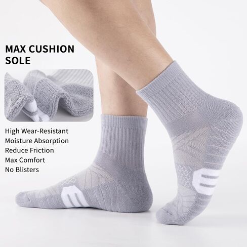 جوارب رياضية للكاحل للرجال من COOPLUS للجري مبطنة ومسامية للأداء الرياضي (6 أزواج) in Kuwait