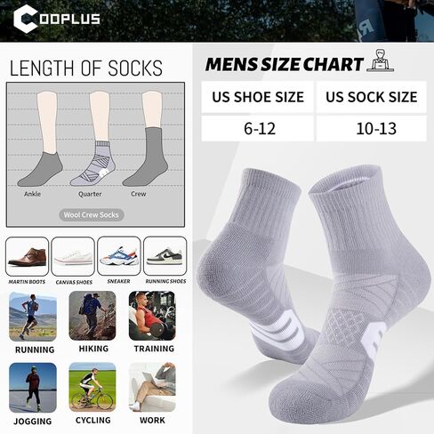 جوارب رياضية للكاحل للرجال من COOPLUS للجري مبطنة ومسامية للأداء الرياضي (6 أزواج) in Kuwait