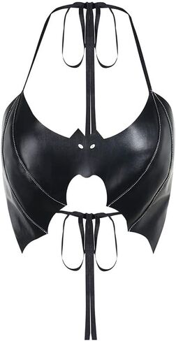 XCJIKUKE Women Gothic Crop Top Goth Grunge Leather Cami Tank Tops Y2k T-Shirt Punk Camisole Streetwear Vest in Kuwait