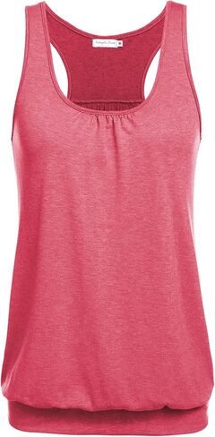 قمصان SimpleFun النسائية للتمرين بظهر Racerback بدون أكمام ورقبة واسعة وفضفاضة مناسبة لليوجا الرياضية in Kuwait