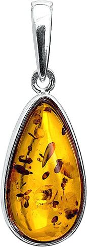 Ian and Valeri Co. Amber Sterling Silver Classic Earrings Pendant Necklace 18 Inches Jewelry Set in Saudi Arabia