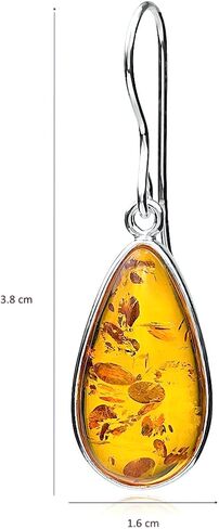 Ian and Valeri Co. Amber Sterling Silver Classic Earrings Pendant Necklace 18 Inches Jewelry Set in Saudi Arabia