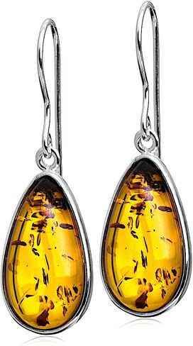 Ian and Valeri Co. Amber Sterling Silver Classic Earrings Pendant Necklace 18 Inches Jewelry Set in Saudi Arabia