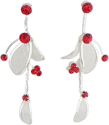 Rosemarie Collections Women's 3 Piece Rhinestone Crystal And Metal Mesh Floral Statement Necklace Bracelet Earring Jewelry Set, 17"+4" Extender in Kuwait