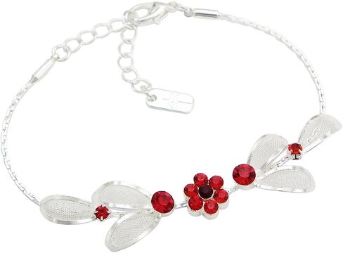 Rosemarie Collections Women's 3 Piece Rhinestone Crystal And Metal Mesh Floral Statement Necklace Bracelet Earring Jewelry Set, 17"+4" Extender in Kuwait