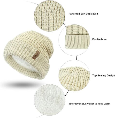 LAPI.ZAPI Winter Hat for Men Fleece Lined Skull Cap Cuff Beanie Outdoor Women Sports Cap in Saudi Arabia
