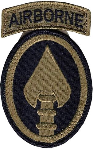 Special Operations Command New (US Army Element) New OCP Patch and Airborne Tab Sewn Together W/Hook Fastener (EA) in Saudi Arabia