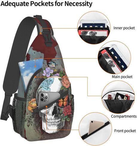 Sling Daypacks,adjustable Rope Crossbody One Shoulder Bag Travel Hiking Cycling for Men Women Gift… in Kuwait