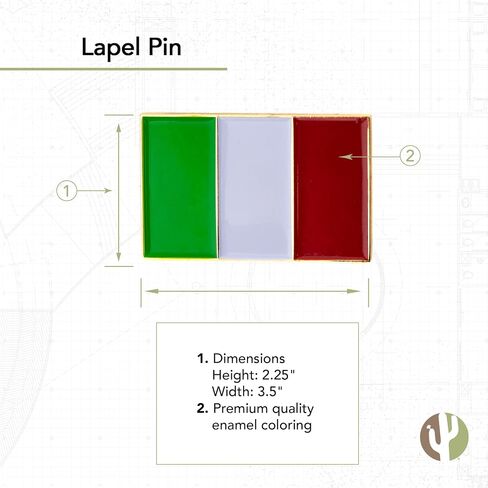 Italy Flag Lapel Pin Country Enamel Made of Metal Souvenir Hat Men Women Patriotic Italian (Rectangle Pin) in Saudi Arabia