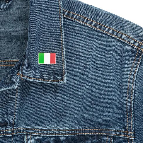 Italy Flag Lapel Pin Country Enamel Made of Metal Souvenir Hat Men Women Patriotic Italian (Rectangle Pin) in Saudi Arabia