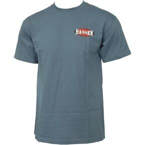 تي شيرت رجالي لركوب الأمواج بشعار جديد من Hansen Surfboards، بأكمام قصيرة، رقبة دائرية من القطن والبوليستر in Kuwait