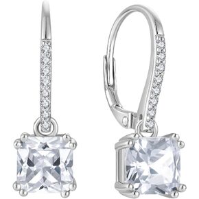OSKINIA Women Earrings 925 Sterling Silver Hoop Earrings 3A Cubic Zirconia Birthstone Dangle Drop Earrings for Women
