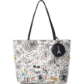 كارل لاجرفيلد شنطة توت باريس اديلي بيضاء كومبو مقاس واحد، ابيض كومبو، مقاس واحد, وايت كومبو, One Size in Kuwait