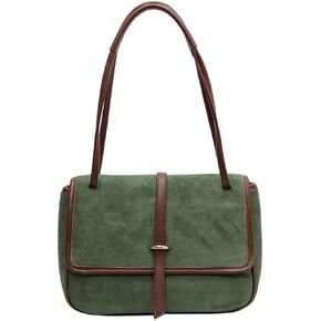 Mudono Handbags for Women Soft Suede Tote Bag Spacious Square Shoulder Purse Vintage Crossbody Messenger Satchel