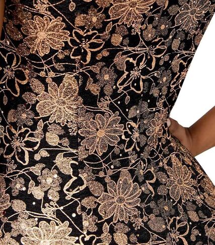 فساتين رسمية سوداء للنساء بأكمام طويلة للحفلات المسائية Bodycon ورقبة على شكل حرف V ترتر زهور للحفلات الراقصة بحاشية مكشكشة، فستان حورية البحر، مقاس X-Large in Kuwait