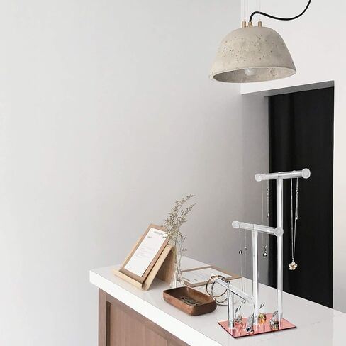 حامل عرض مجوهرات من الأكريليك مكون من 3 طبقات من Ikee Design مع حامل حلقي للمتجر والمعارض التجارية والعرض وديكور المنزل، شفاف، 10 عرض × 6 1/4 عمق × 14 1/2 ارتفاع in Kuwait