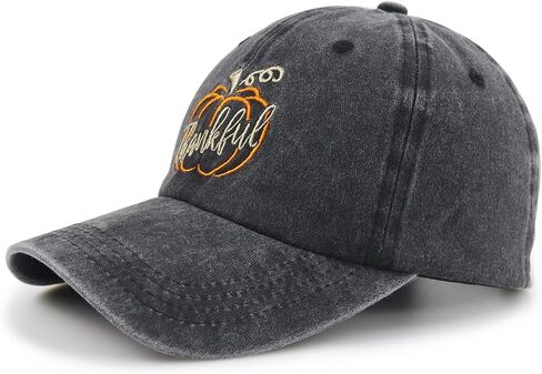 Thanksgiving Hats for Women Men, Funny Adjustable Embroidery Cotton Turkey Pumpkin Baseball Cap in Saudi Arabia