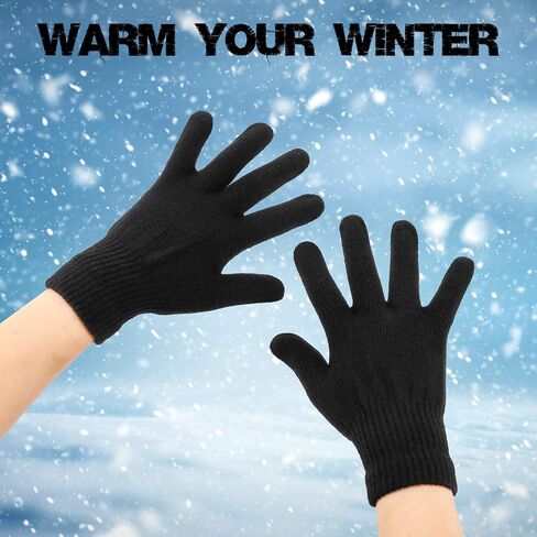 Seematn 50 Pairs Bulk Winter Magic Gloves, Knitted Winter Warm Gloves, Thick Knit Gloves for Adult Men Women Homeless Unisex in Saudi Arabia