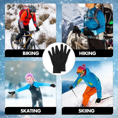 Seematn 50 Pairs Bulk Winter Magic Gloves, Knitted Winter Warm Gloves, Thick Knit Gloves for Adult Men Women Homeless Unisex in Saudi Arabia