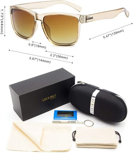 LECKIRUT Vintage Square Polarized Sunglasses for Men Women Classic Retro Trendy Stylish Shades in Saudi Arabia