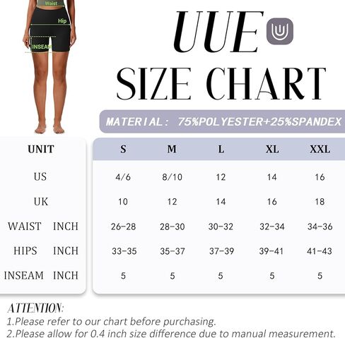 UUE شورت راكب الدراجة النارية للنساء شورت يوجا عالي الخصر مع جيوب للتحكم في البطن، 5 بوصة/6 بوصة شورت نسائي للجري والتمارين الرياضية من الألياف اللدنة in Kuwait