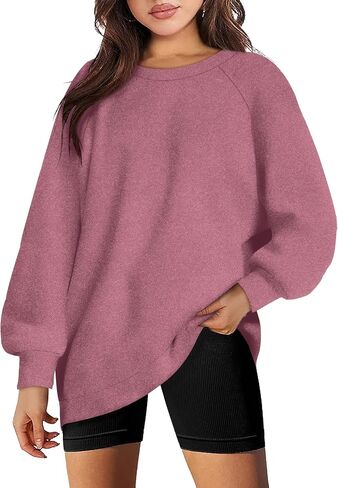 OFEEFAN Oversized Sweatshirt for Women Fleece Pullover Long Sleeve Tops Crewneck Casual 2023 Trendy Fall Clothes in Saudi Arabia