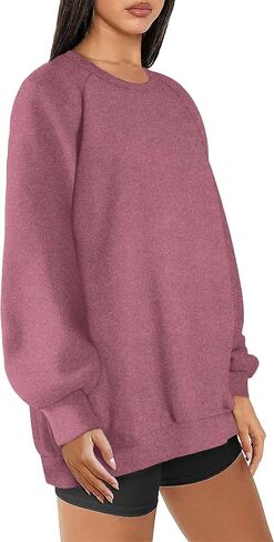 OFEEFAN Oversized Sweatshirt for Women Fleece Pullover Long Sleeve Tops Crewneck Casual 2023 Trendy Fall Clothes in Saudi Arabia