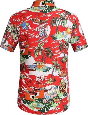 SSLR Men's Santa Claus Party Tropical Ugly Hawaiian Christmas Shirts in Saudi Arabia