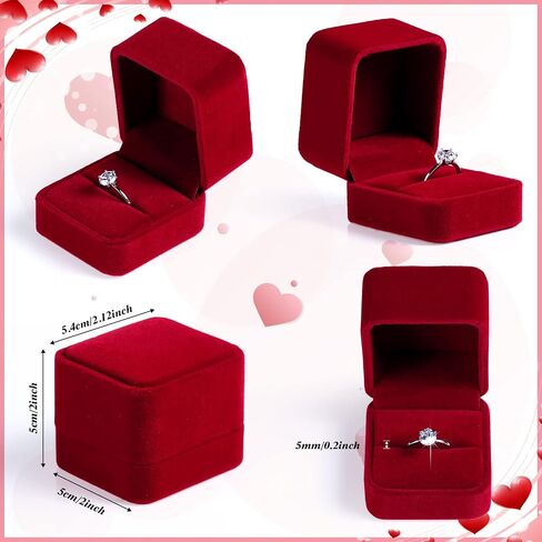 48 Pieces Engagement Ring Box Display Velvet Ring Box Wedding Jewelry Gift Boxes Earring Pendant Ring Case Bulk Empty Proposal Box for Valentine's Day Birthday Anniversary Proposal in Kuwait