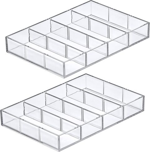 Amazing Abby - Soleil - Acrylic 4-Compartment Sunglass Organizer, Plastic Eyeglass Display Case, Transparent Jewelry Storage Tray, Clear Beauty Supply Holder, Great for Bedroom and Bathroom in Kuwait