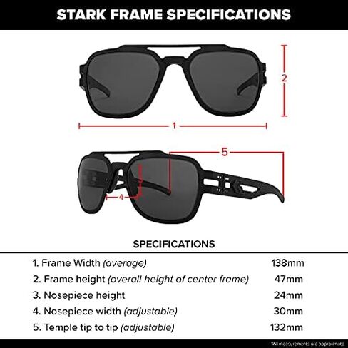 نظارات Gatorz Eyewear Stark الشمسية - إطار من الألومنيوم الأسود مع شعار التعتيم in Kuwait