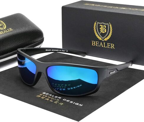 نظارات شمسية رياضية مستقطبة من BEALER للرجال خفيفة الوزن بإطار TR90 نظارات شمسية للقيادة وركوب الدراجات والصيد وظلال حماية من الأشعة فوق البنفسجية in Kuwait
