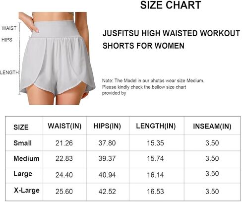 Jusfitsu 2 in 1 High Waisted Running Shorts for Women Front Leg-Split Tummy Control Workout Athletic Shorts with Pockets in Kuwait