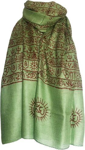 Indian Om Mantra Hand Block Printed Scarf Prayer Shawl in Saudi Arabia