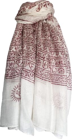 Indian Om Mantra Hand Block Printed Scarf Prayer Shawl in Saudi Arabia
