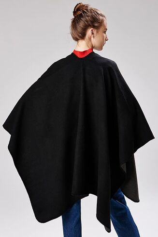 شال يلتف للنساء شتوي وشاح سادة سترة فضفاضة مفتوحة من الأمام أنيقة قبعات المعطف in Kuwait