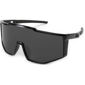 Karsaer Vision Sports Sunglasses Wraparound Glasses 80s Visor Shield Baseball Sunglasses for Youth Kids Teens 8-12