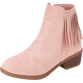 أحذية رعاة البقر للفتيات من bebe - حذاء غربي من الجلد السويدي مع شراشيب - حذاء طويل للكاحل بكعب مكدس للفتيات (الأطفال الصغار/الأطفال الكبار) in Kuwait