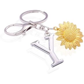 Silver Letter A-Z Keychain for Women Men Purse Handbags Metal Alphabet Initial Letter Key Ring Keychain in Kuwait