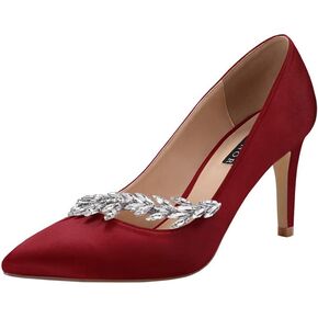 ERIJUNOR Pointed Toe Mid Heels Wedding Party Evening Dress Pumps for Women