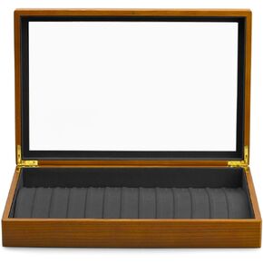 Oirlv Creamy-white Solid Wooden Jewelry Box with Glass Lid Large Vintage Jewelry Organizer Case for Women,Display Tray Drawer Trinket Organizer